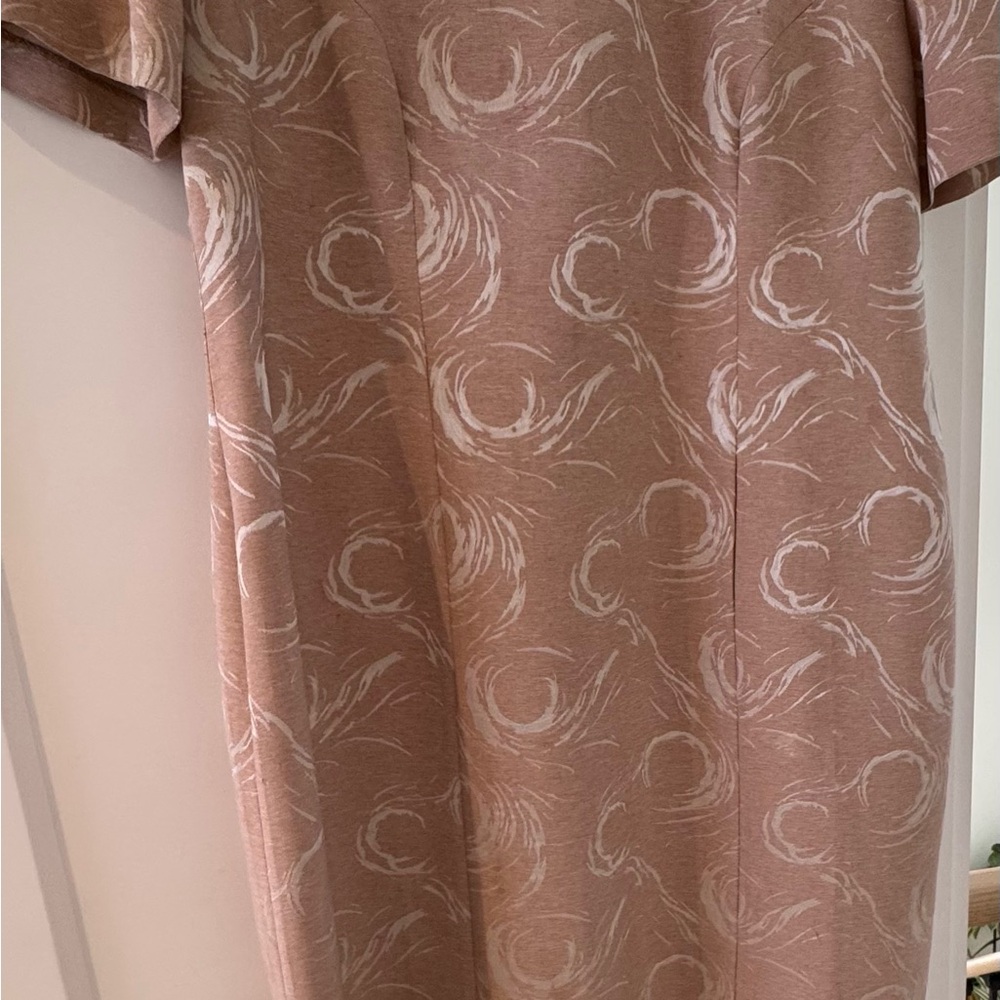 Pink Casual Sheath Dress with Dolman Sleeves